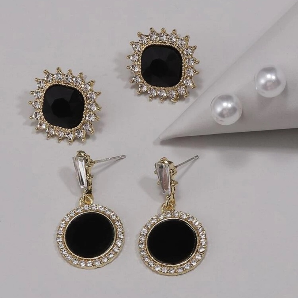 💥Sale💥 4 for 20 3pairs Rhinestone Decor Earring - Picture 2 of 3
